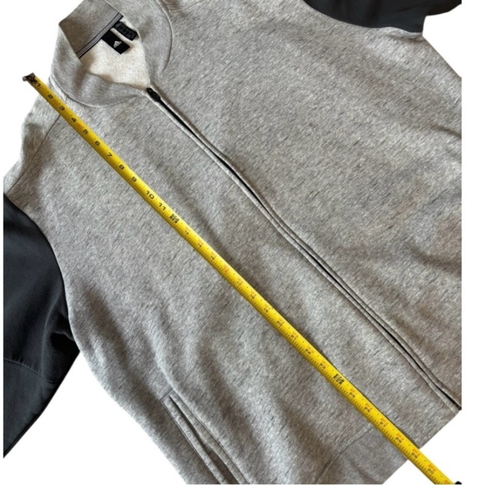 Adidas Men's Full Zip Crewneck Sweatshirt in Gray and Black Size XXL - Picture 9 of 9